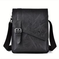 Men's Vintage Casual Crossbody Bag, Versatile Business Shoulder Bag, PU Leather Messenger Bag for Men Fashi Flip Cover Handbag juoda