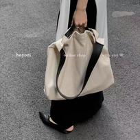 Lazy wind canvas big bag, new trendy college student class bag, Korean version of simple casual shoulder messenger bag