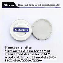 4 Pieces Car Hub Cap Wheel Rim Center Replace Cover For Volvo XC60 S60 V40 V50 V60 S80 S40 C30 AWD C70 S40 S60 S80 S90 T6 V70 V9