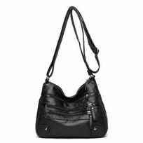 Large Capacity Crossbody Bag Multi-Pocket Zipper Closure Messenger Satchel Bag Soft Leather Shoulder Bag Middle-Aged Women juoda