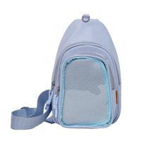 New Fashion Female Ita Sling Bag Casual Waterproof Nylon Chest Bags Single Shoulder Crossbody Pouch Clear Window Anime Pin Bag mėlyna