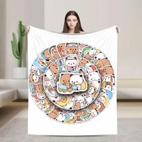 Bubu dreamed about Dudu kissing Bubu Soft Cozy Blanket For Outdoor  Print Throw Blanket Winter Travel Car Flannel Bedspread 80x120cm