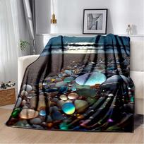 3D Fashion Wave Pebble Starfish Cartoon Flannel Blanket Sofa Bed Bedroom Warm Portable Exquisite Extra Large Warm Blanket Gift 75x90cm