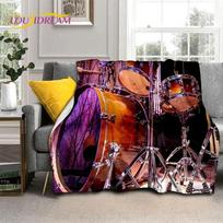 Drum Kit Drum Stand Set Music Instruments Soft Flannel Blanket for Beds Bedroom Sofa Picnic,Throw Blanket Outdoor Leisure Gift 75x90cm