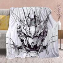 Gundam Anime Flannel Blanket - Soft Warm Perfect for Sofa, Bedding Camping Travel Office Home Decor 75x90cm