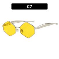 New Diamond Sun Glasses Advanced Hong Kong Style Concave Shaped Sun Glasses European and American Vintage Sun Glasses