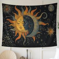 Tapestry of the Sun and Moon Lovers 75x100 juoda
