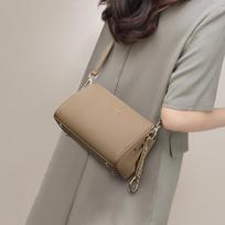 Bag women's new leather women's bag summer messenger bag underarm bag premium shoulder bag chaki