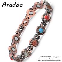 Pure Copper Bracelets for Women with Turquoise Ultra Strength Magnetic Wristband Jewelry Gifts