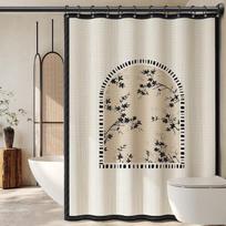 Yipan French Style No-Drill Shower Curtain Set