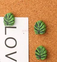 20pcs Creative Cactus Leaf Shaped Solid Wood Push Pin Button Softwood Board Photo Message Board Decorative Headnail China Mainland