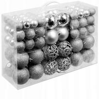 Bombki Choinkowe 6/4/3Cm 100Szt Zestaw Srebrny Premium