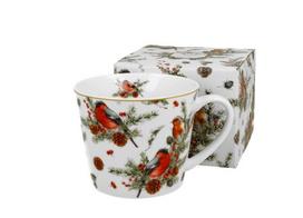 Kubek Świąteczny Porcelanowy Prosty Kubas Porcelana Christmas Birds