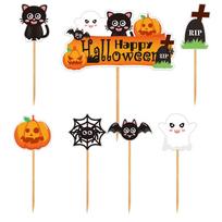 Mini Chalkboard and Assorted Party Cake Toppers Set Reusable Blackboard Picks for Wedding Birthday Halloween  Party Supplies 24pcs