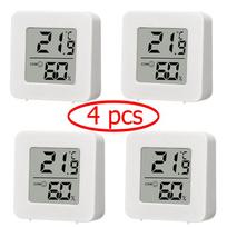 4 vnt. Skaitmeninis termometras higrometras patalpų mini temperatūros LCD elektroninis monitorius higrometras lauko kambarys kūdikis