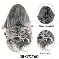 MERISIHAIR Sintetiniai trumpi, garbanoti, banguoti arklio uodegos priauginimai, prisegami plaukų priauginimai, skirti moterims, mergaičių plaukų aksesuarai 25cm