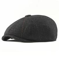 Unisex Rudens Žiemos Newsboy Kepurė Vyrams ir Moterims Šilta Languota Aštuonkampė Skrybėlė Vyriška Detektyvo Skrybėlė Retro Plokščia Kepurė Mada Gorras tamsiai pilka spalva