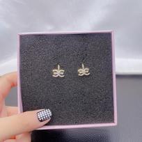 Micro Inlaid Diamond Earrings Silver Needle Earrings Fashionable Trendy and Simple and Compact New Ears