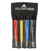 4pcs Scratch Brush Pen Set Brass Steel Fiberglass Nylon Tip Rust Removal Cleaning Pen for Watch