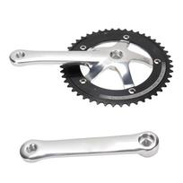 Bike Crankset Aluminum Alloy 48T Single Speed Square Hole Chainring Crank Arm Set for Fixed Gear