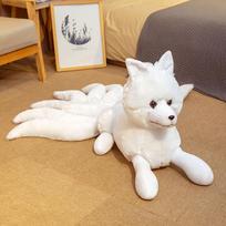 1pc Lifelike Nine Tails Fox Plush Toys Stuffed Animal Nine-Tailed Fox Kitsune Dolls Creative Gifts for Girls White Red Fox Toys 26x56cm