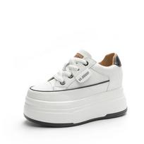 Madingi Retro 9cm Karvės Zomšas Natūrali Oda Moteriški Vulkanizuoti Batai Platforma Pleištas Riedlentė Aukštas Prekės Ženklas Kulniukai Laisvalaikio Stabilūs Batai 35 smėlis