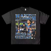 2025 Tribute To Ashraf Hakimi Football Sport American Retro Heavy Figure Print Round Neck Short-sleeved T-shirt S