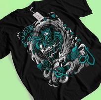 Demon Slayer Shirt Muichiro Tokito Tshirt Zenitsu T-Shirt Muzan Tanjiro Doma Tee L