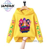 Kids KPop Demon Hunters Autumn Boys Girls Hoodie Long Sleeve Sweatshirt Sportswear Anime Clothes Stylish 110