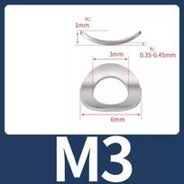 304 Stainless Steel Curved Washers M1.7 M2 M2.5 M3 M4 M5 M6 M8 M10 Wave Spring Washer 50pcs