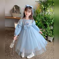 Anneyol Girls' Elsa Frozen Princess Dress 140 mėlyna