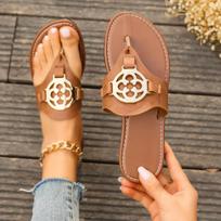 New Comfortable Non-slip Arch Support Flip-flops -No Tired Feet Design Soft Elastic Cushioning Breathable Lightweight Cool Casual Flip-flops 36 šviesiai ruda spalva