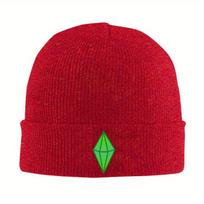 Sims 4 Plumbob (2) Warm Knitted Cap Hip Hop Bonnet Hat Autumn Winter Outdoor Beanies Hats for Unisex Adult