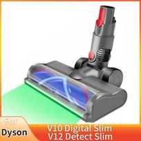 Valymo ritinėlio galvutė, skirta Dyson V12 Detect Slim V10 Digital Slim valytuvams, su žaliais LED indikatoriais, kilimams ir plytelėms pilka