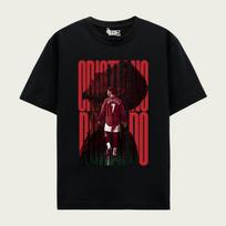 Cristiano Ronaldo Manchester United #7 Vintage Red Text Collage Graphic T-Shirt, Unisex Oversized Streetwear, Football Fan Gift 4XL