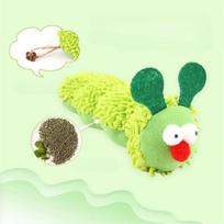Cat Plush Toy Interactive Catnip Imitation Caterpillar Squeaky Kitten Toy Durable Bite Cat Chew Toy Accessories žalia