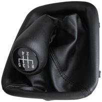 BMW 3 E30 82-94 BLACK ECO LEATHER gear shift knob + BLACK gaiter with frame 5 SPEEDS