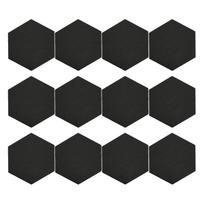 12Pcs Hexagon Acoustic Panel Polyester High Density Sound Absorbing Panel Sound Proof Insulation Beveled Edge Panel For Home