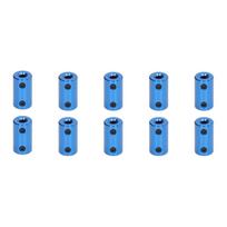 10Pcs Shaft Coupling Stepper Motor Coupler 14mm Diameter 25mm Length Joint Connector 5x5mm / 0.2x0.2in Blue Blue