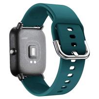 20mm 22mm Watch Straps For Amazfit GTS/2/2e/4/3/GTS2 Mini/GTR 4/47mm/GTR2/2e/3 sport silicone Bracelet Amazfit bip 6 5 3 U band 20mm watch strap tamsiai žalia spalva