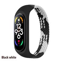 Bracelet for Xiaomi Mi band 6 7 Strap Nylon Braided solo loop pulseira bracelet Miband5 Wristband belt Mi band 5 4 3 6 correa mi band 34567&XS  (140mm-150mm) juoda balta spalva