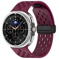 Breathable Band For Samsung Galaxy Watch 8 Classic 46mm Sports Magnetic Silicone Correa Bracelet Galaxy Watch 8 44mm 40mm Strap Galaxy Watch 8 44mm vyno raudonos spalvos