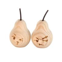 2pcs Wooden Miniatures Handmade Snow Pear Diffuser DIY Natural Artificial Pear Sculpture Cute Diffuser Desktop Decoration