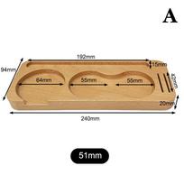 Beechwood/Sapele Espresso Tamper Station & Portafilter Holder – Dual Rack for 51mm & 58mm Tools, Barista Workflow Organizer