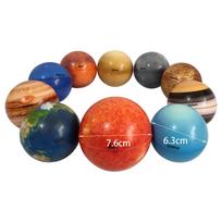 10 vnt. Saulės sistemos planetų kempininiai kieti minkšti kamuoliukai Streso mažinimo dėlionės žaislai Mokslo ir švietimo Saugumo Idealus Elastingas PU Kamuoliukas