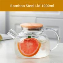 1/1.8L Glass Water Pitcher with Lid High Borosilicate Glass Coffee Tea Pot Heat Resisttant Large Capacity