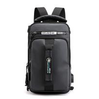 Vyriški USB įkrovimo peties pasiuntinio kuprinės Anti-theft Waterproof Crossbody Bags Užtrauktuko Sportinio Diržo Maišeliai Sandėliavimas tamsiai pilka spalva