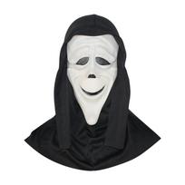Halloween Grim Reaper Mask with Hood Full Face Cover Costume Accessory for Party Cosplay Events and Themed Celebrations One Size balta