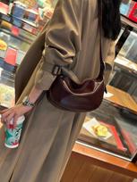 Leather Women's Bag 2024 Armpit Dumpling Vintage Commuter Cowhide Shoulder Crossbody Bag Women's Saddle Purses And Handbags