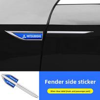 Car Metal Door Side Fender Logo Sticker Emblems Decals For Mitsubishi Outlander Lancer ASX Eclipse Pajero EVO Triton Attrage mėlyna